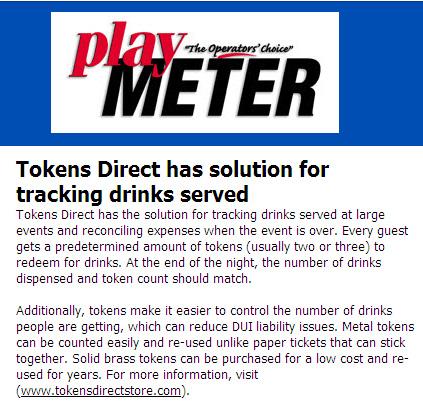 Track Drinks Served at Large Events with Tokens