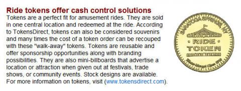 Ride Tokens Offer Cash Control Solutions
