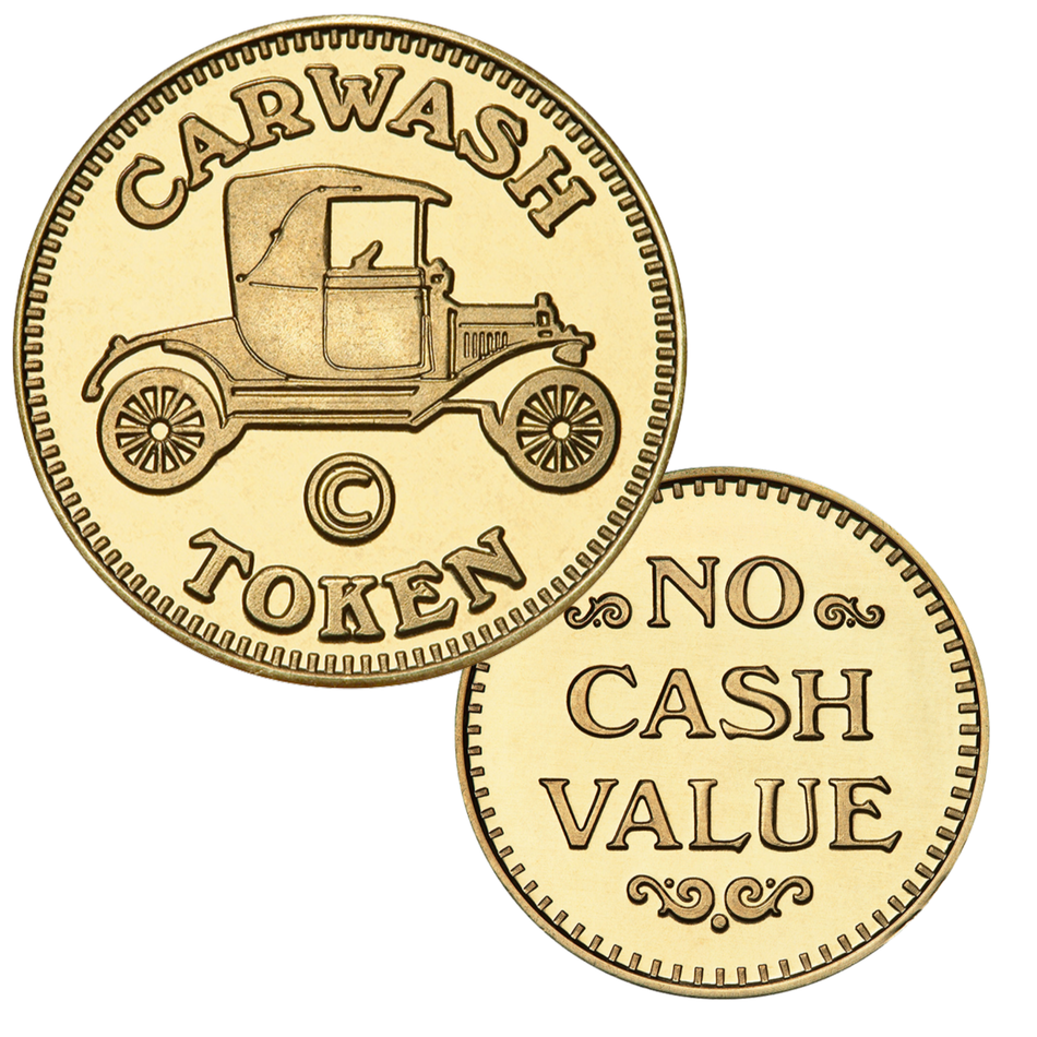 0.984" Brass Car Wash No Cash Value Token