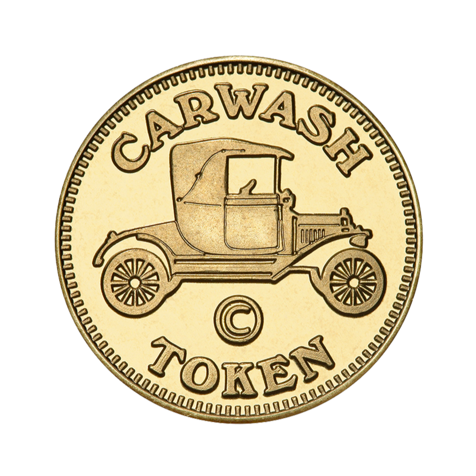 0.900" Brass Car Wash Non-Refundable Crown Token