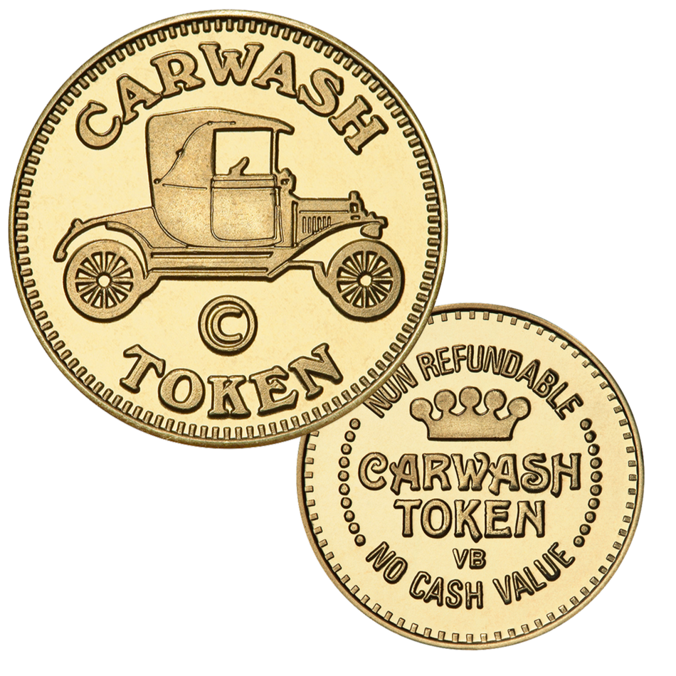 0.900" Brass Car Wash Non-Refundable Crown Token