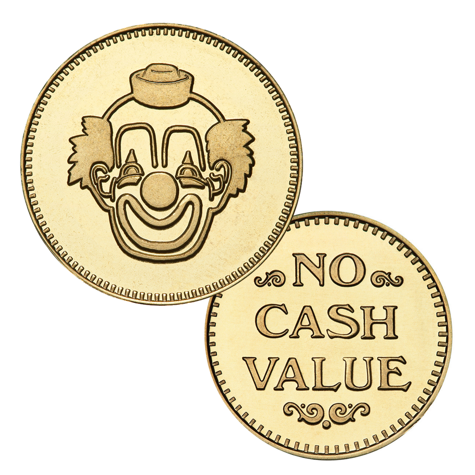 0.800" Brass Clown No Cash Value Token