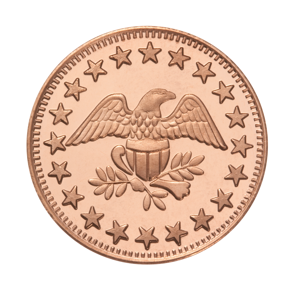 0.984" Copper-Plated Zinc Eagle Stars No Cash Value Token