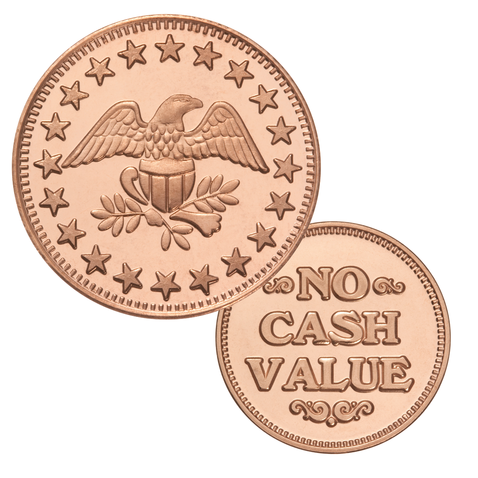0.984" Copper-Plated Zinc Eagle Stars No Cash Value Token