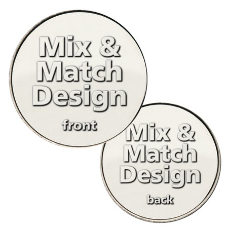 Nickel plated brass mix and match token