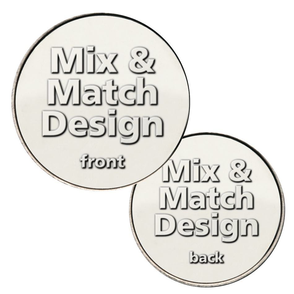 1.125" Nickel-Plated Red Brass Mix and Match Token
