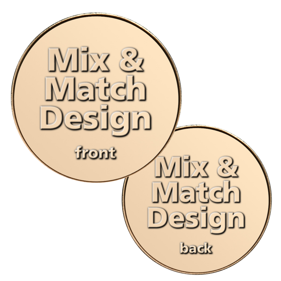 1.000" Red Brass Mix and Match Token