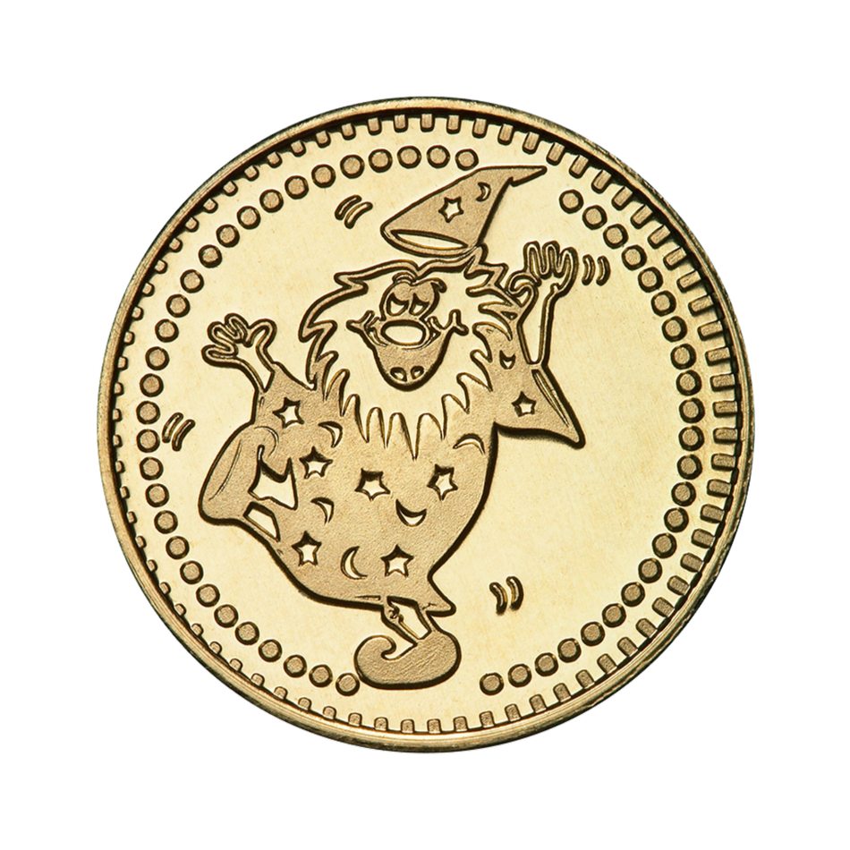 0.900" Brass Wizard Horseshoe Star Token