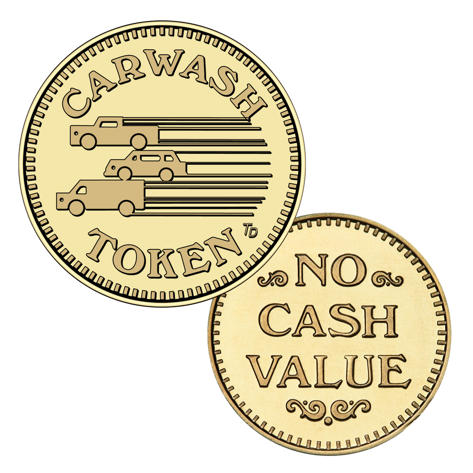 0.984" Brass 3 Vehicles Car Wash No Cash Value Token