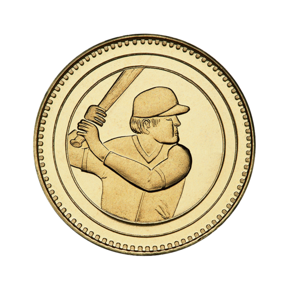1.125" Brass Batter No Cash Value Token
