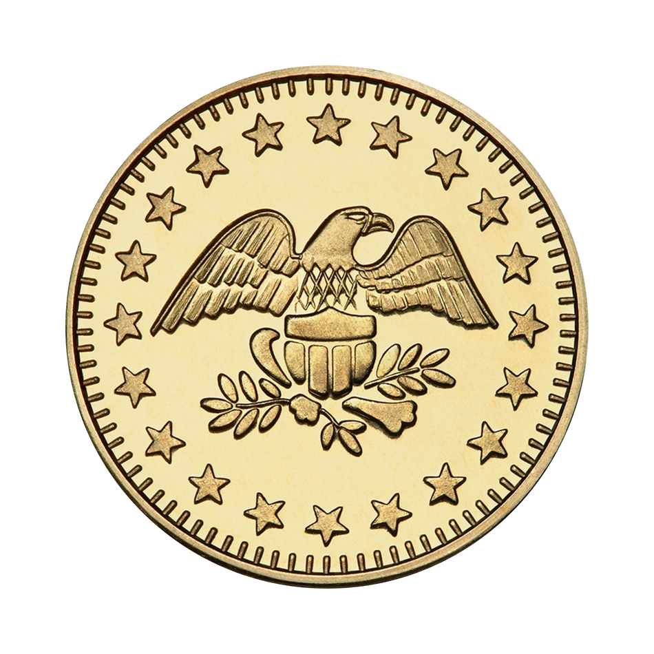 0.880" Brass Coin Meter Eagle Stars Token
