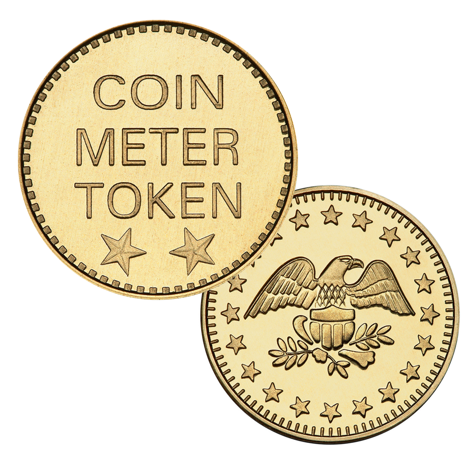 0.880" Brass Coin Meter Eagle Stars Token