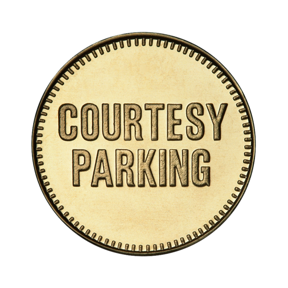 1.000" Brass Courtesy Parking Token