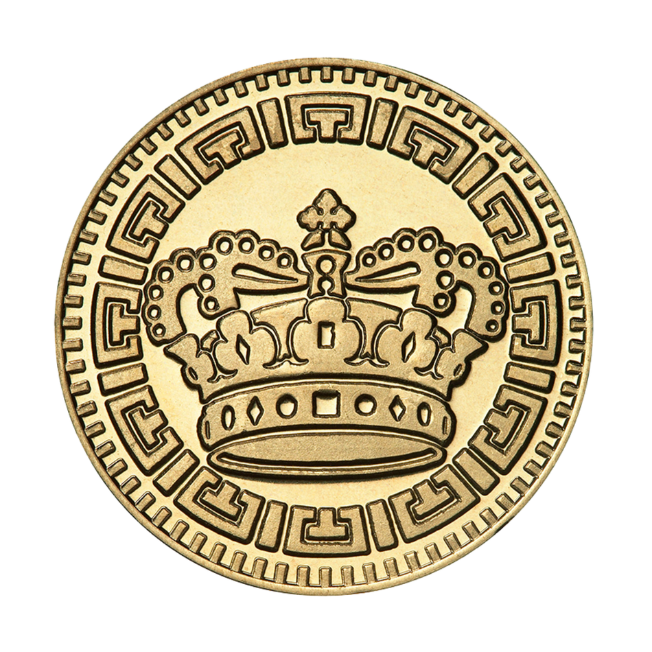 1.073" Brass Crown Crest Token