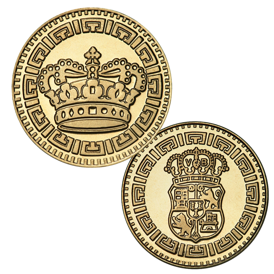 1.073" Brass Crown Crest Token