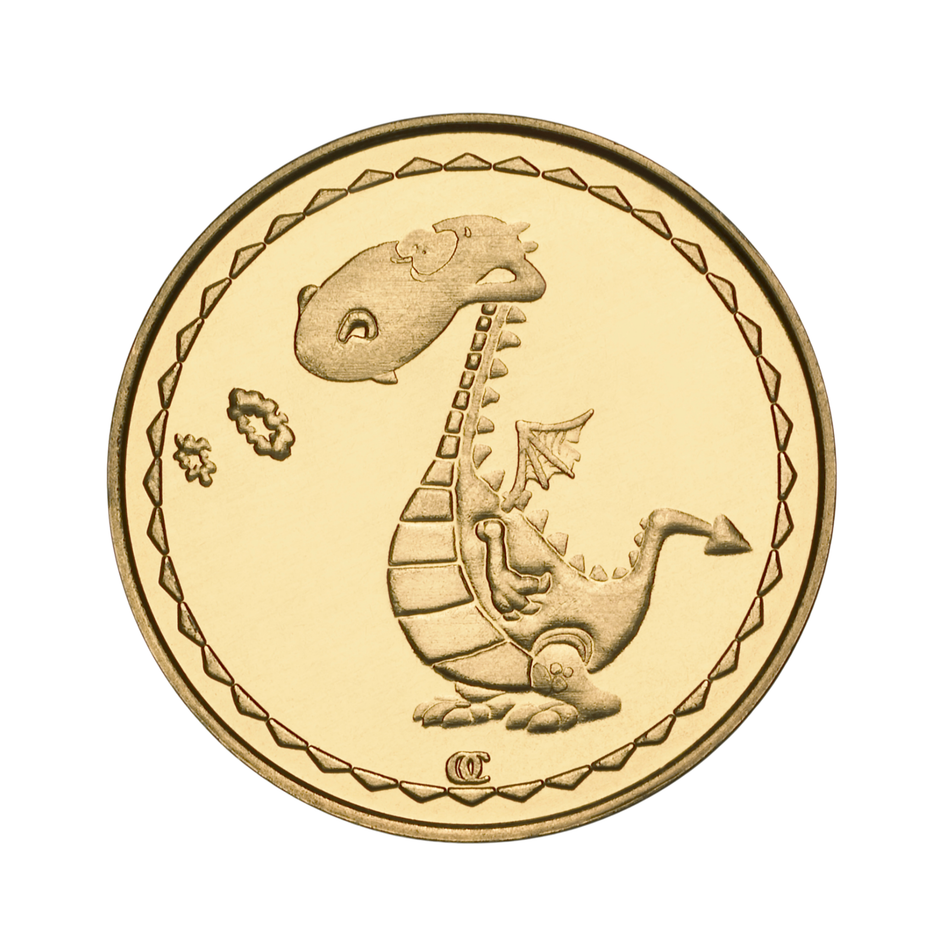 0.984" Brass Dragon No Cash Value Token
