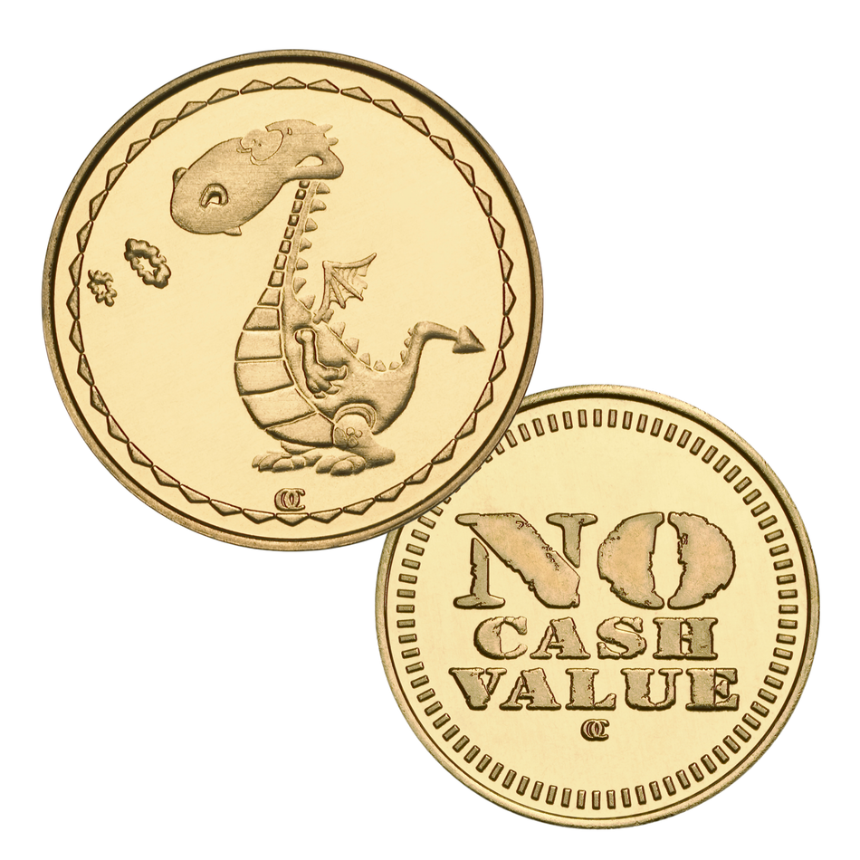 0.984" Brass Dragon No Cash Value Token