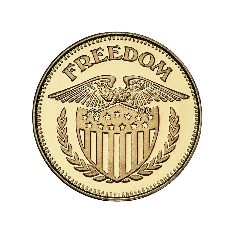 0.900" Brass Freedom Eagle with Shield No Cash Value Token