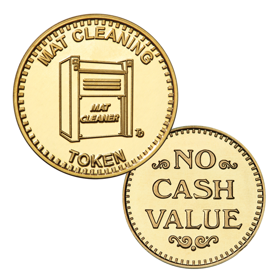 0.984" Brass Mat Cleaning No Cash Value Token