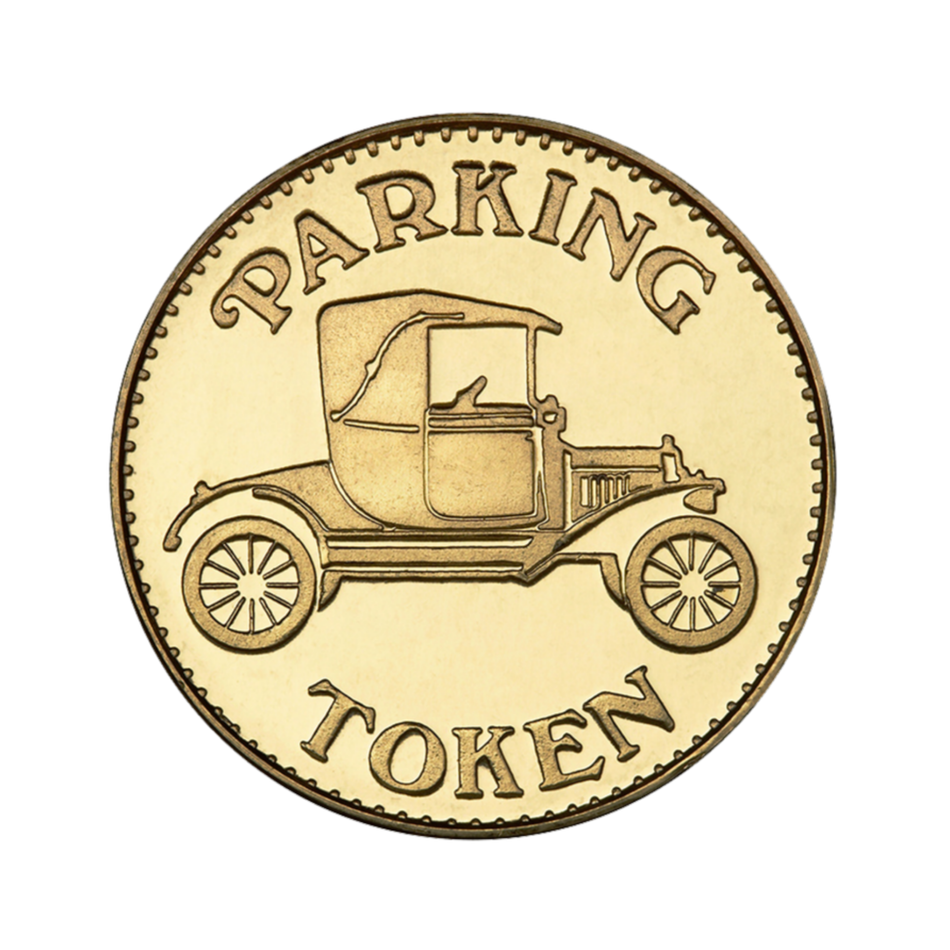 0.900" Brass Parking Token Eagle Stars Token