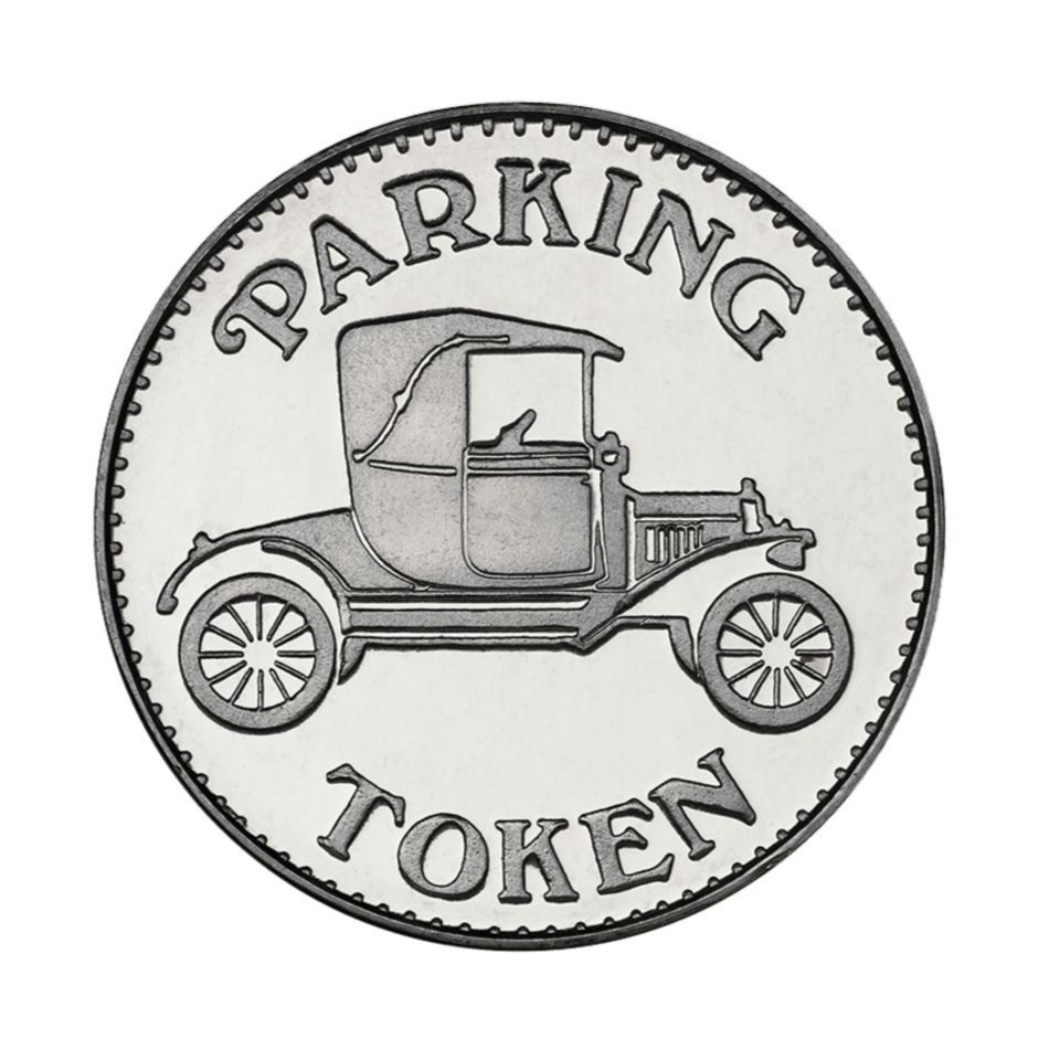 1.000" Nickel-Plated Brass Parking Eagle Stars Token