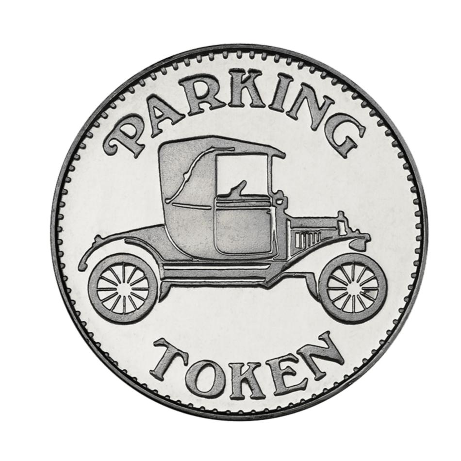 1.000" Nickel Silver Parking Eagle Stars Token