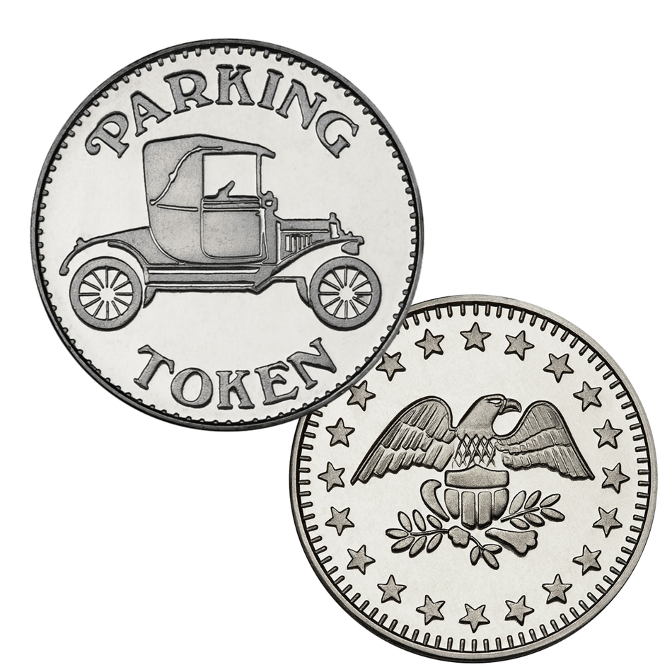 1.000" Nickel Silver Parking Eagle Stars Token