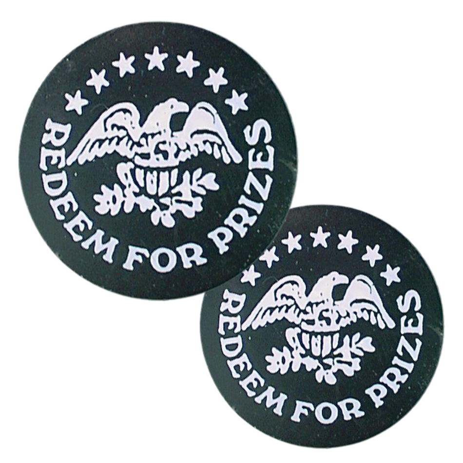 1.63" Black Plastic Redeem for Prizes Eagle Stars Token