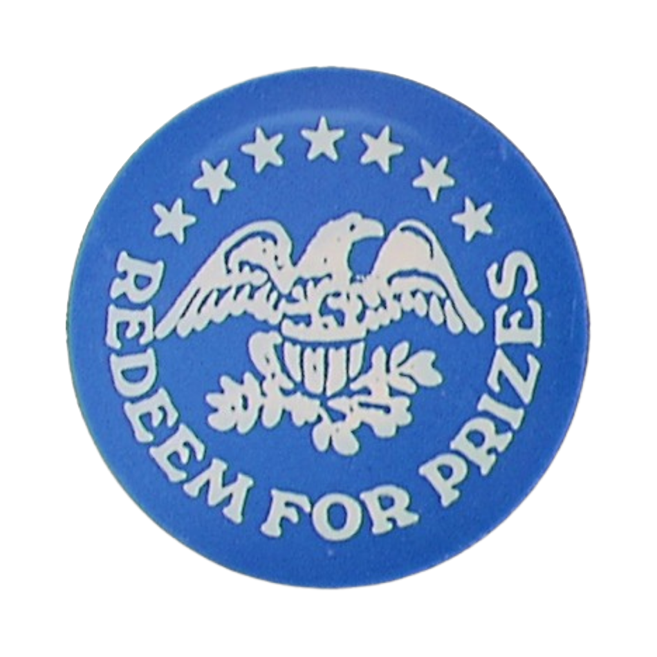1.63" Blue Plastic Redeem for Prizes Eagle Stars Token