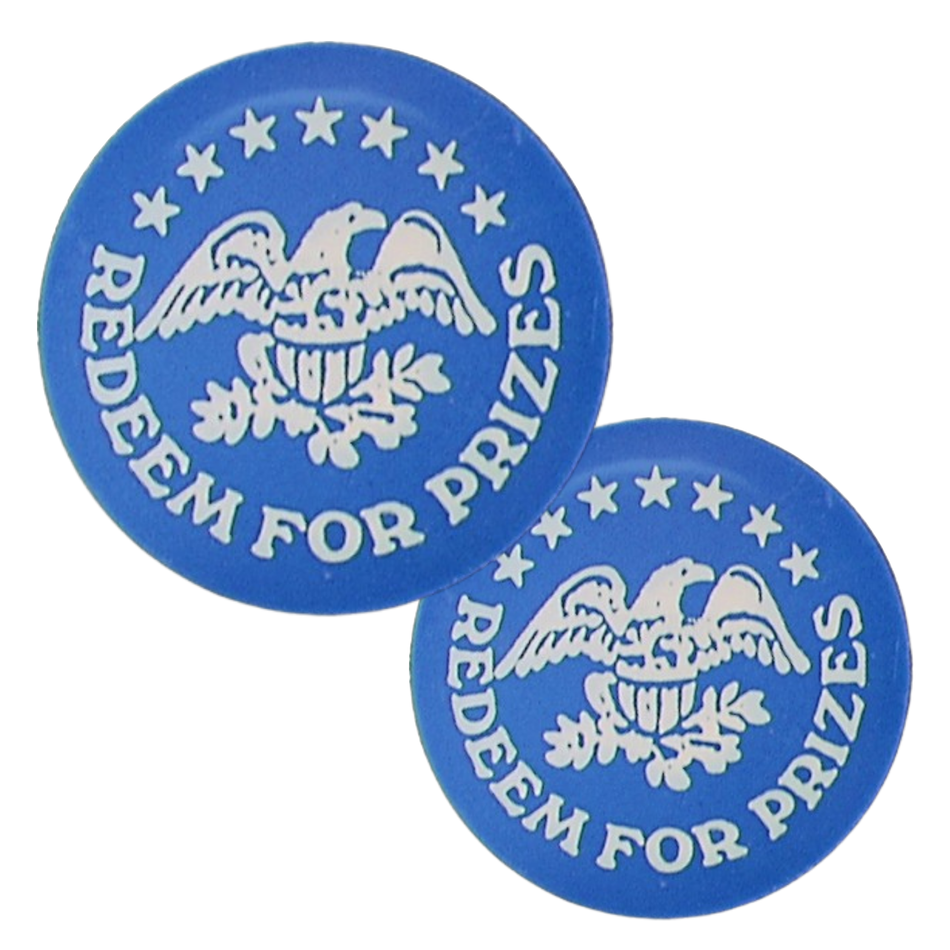 1.63" Blue Plastic Redeem for Prizes Eagle Stars Token