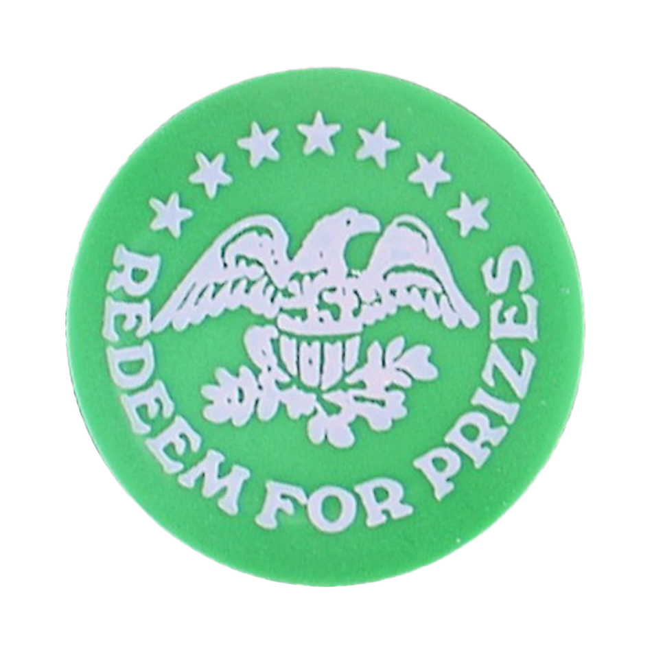1.63" Green Plastic Redeem for Prizes Eagle Stars Token