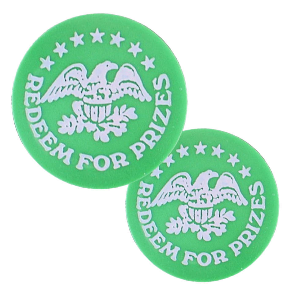 1.63" Green Plastic Redeem for Prizes Eagle Stars Token