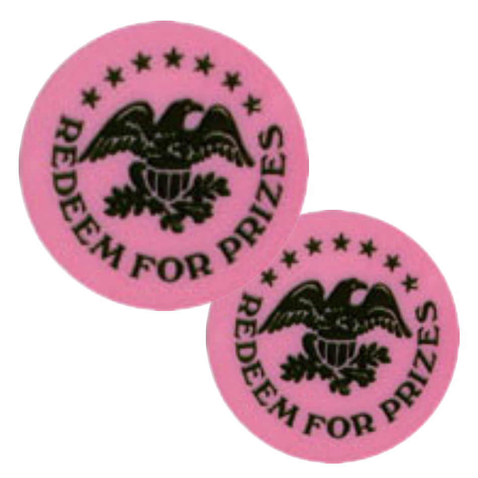 1.63" Pink Plastic Redeem for Prizes Eagle Stars Token