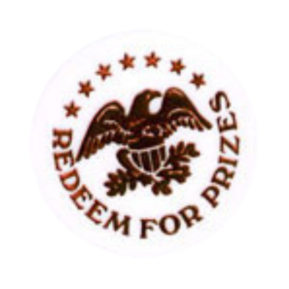1.63" White Plastic Redeem for Prizes Eagle Stars Token
