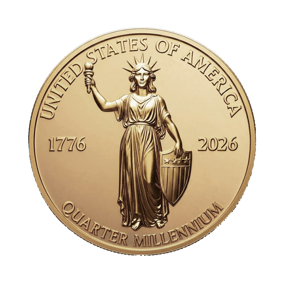America 250 Golden Brass Commemorative Coin