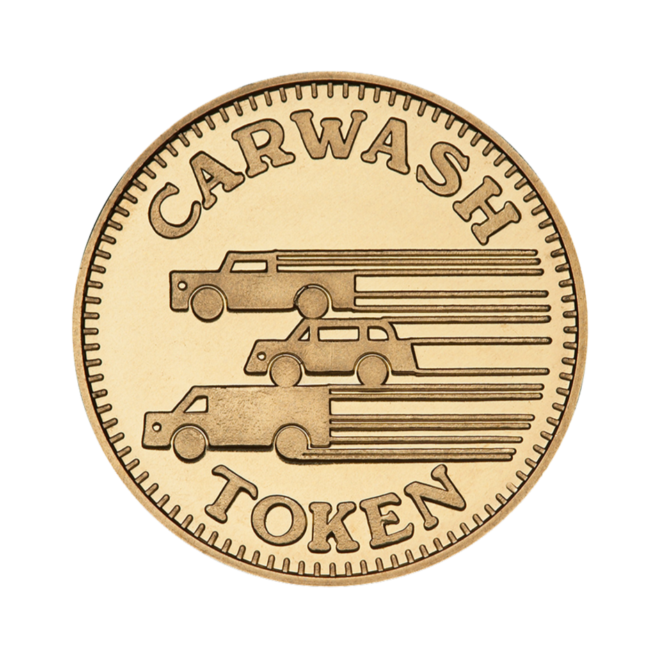 0.984" Red Brass 3 Vehicles Carwash Token