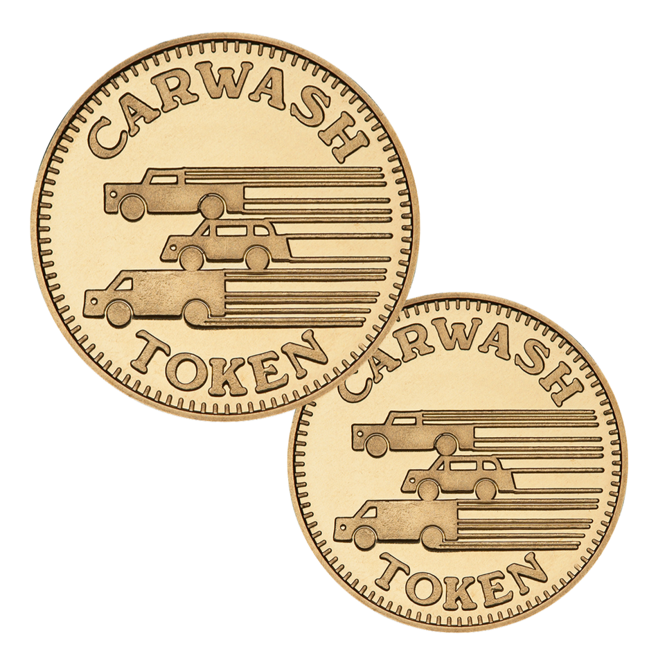 0.984" Red Brass 3 Vehicles Carwash Token
