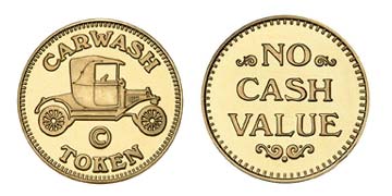  Brass 1.125" Carwash Token/NCV stock token