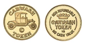Brass 0.900" Carwash Token/NR Crown stock token
