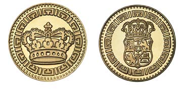 Brass 1.073" Crown/Crest stock token