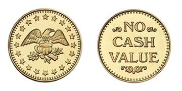 Brass 0.900" Eagle Stars/NCV stock token