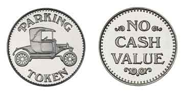 Nickel Plated Brass 0.880" Parking Token/NCV stock token