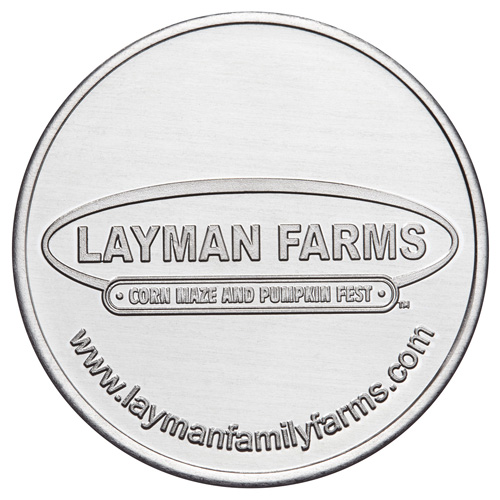 Layman Farms custom aluminum token