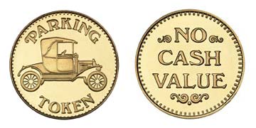 Brass 1.073" Parking Token/NCV stock token