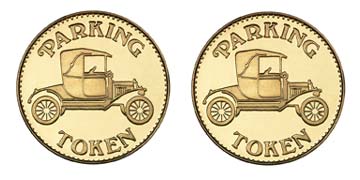 Brass 0.880" Parking Token/Parking Token stock token