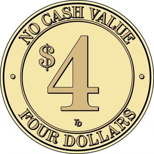 NCV No Cash Value $4 Token