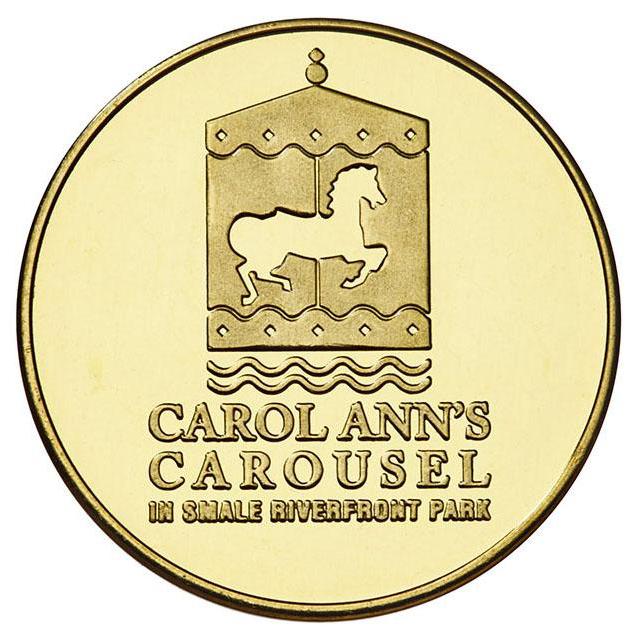 Carol Ann's Carousel custom brass token