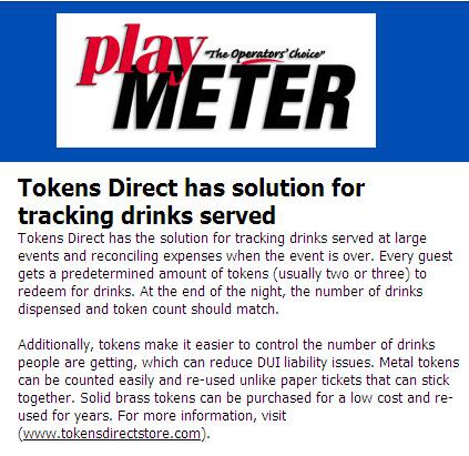 Drink tokens from TokensDirect
