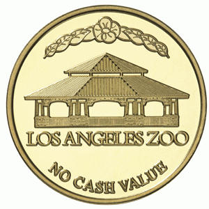 Los Angeles Zoo carousel custom brass token